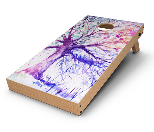 Abstract Colorful WaterColor Vivid Tree V2 CornHole Board Skin Decal