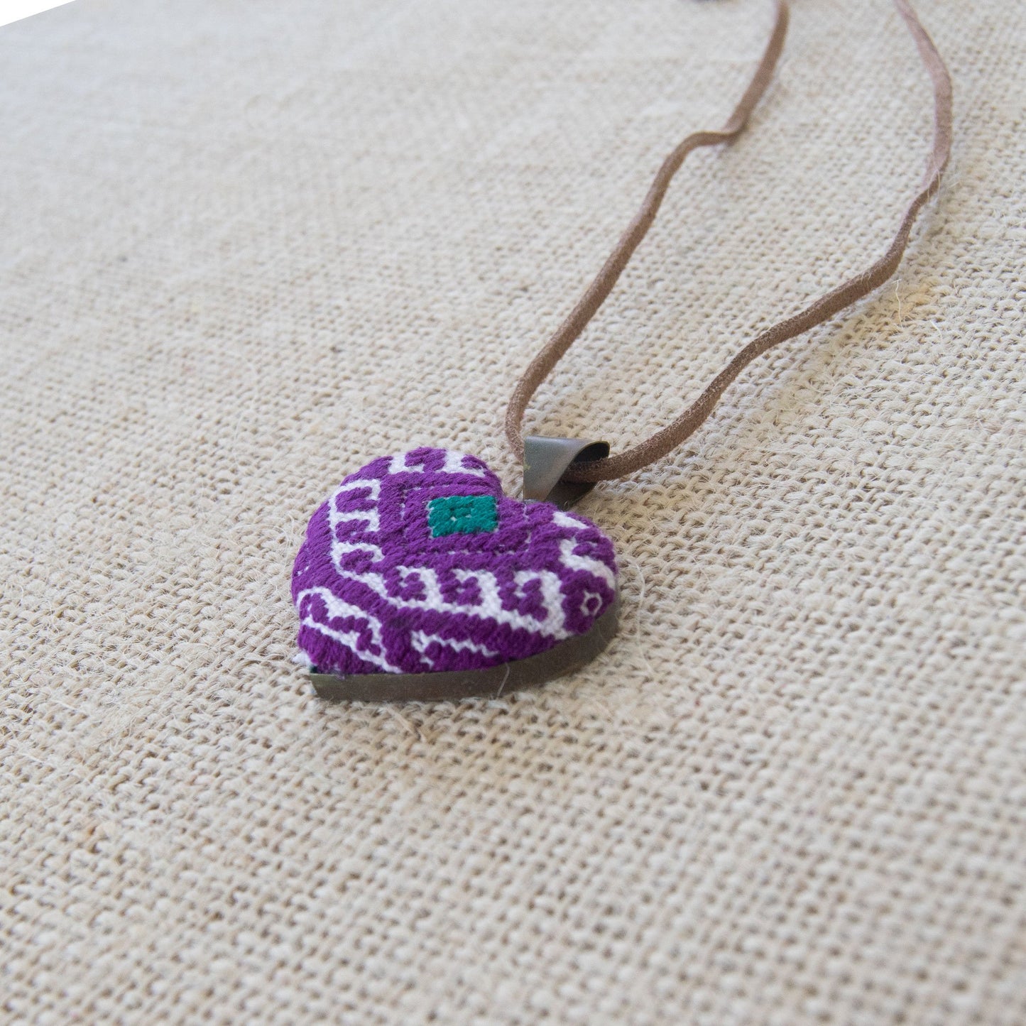San Andres Heart Textile Necklace.