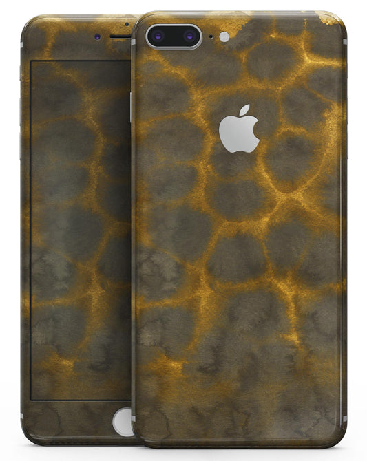 Dark Gray and Golden Honeycomb - Skin-kit for the iPhone 8 or 8 Plus