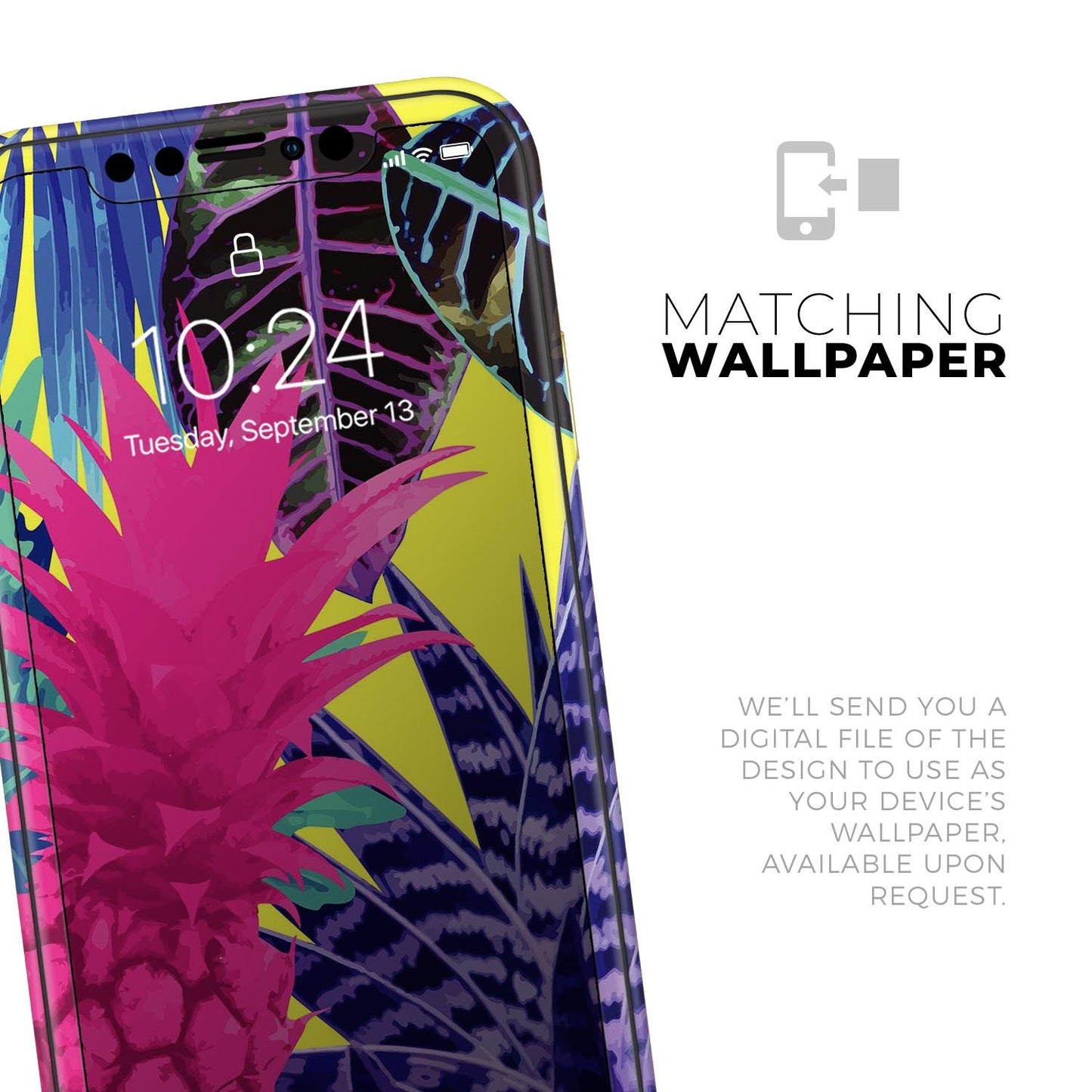 Hype Flourescent Summer Pineapple Pattern - Skin-Kit compatible with