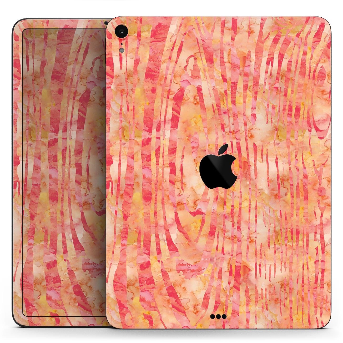 Orange Watercolor Woodgrain - Full Body Skin Decal for the Apple iPad