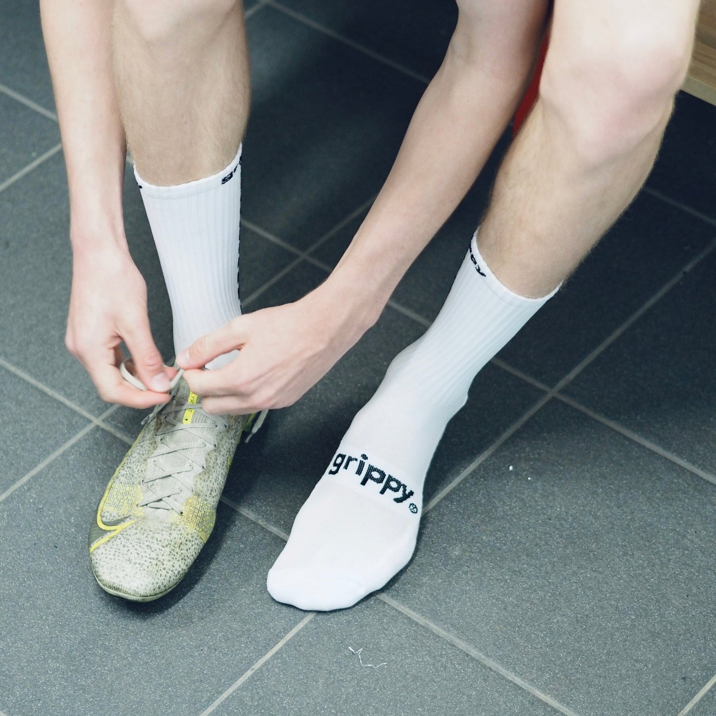 Grippy Non Slip Football Grip Socks - White